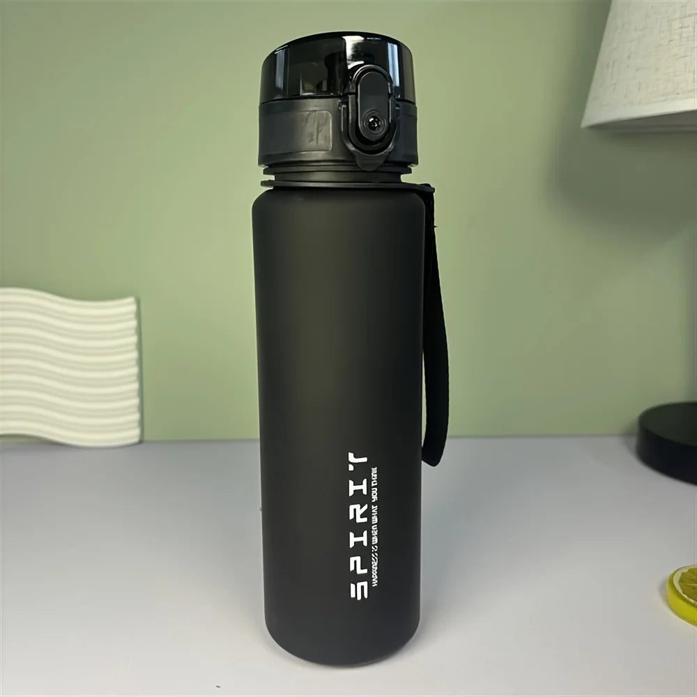 650ML Large Capacity Frosted Sports Water Bottle-Leak proof, BPA-Free PC with Silicone Straw & Carrying Rope，for Gym Outdoor