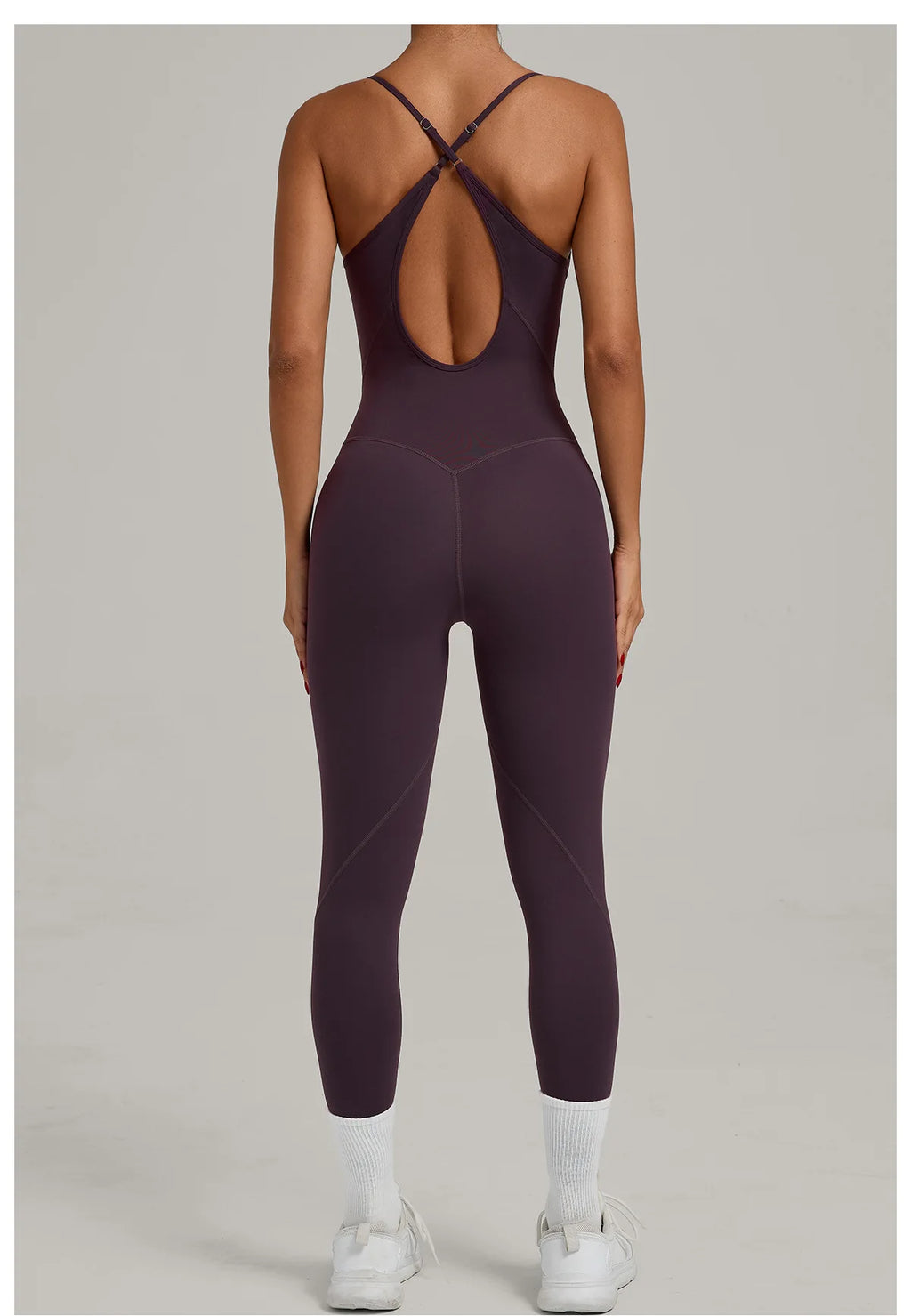 Women's Cross Strap Yoga Jumpsuit - Adjustable Workout Bodysuit, Butt Lifting Tight Gym Wear, Running & Fitness Onesie