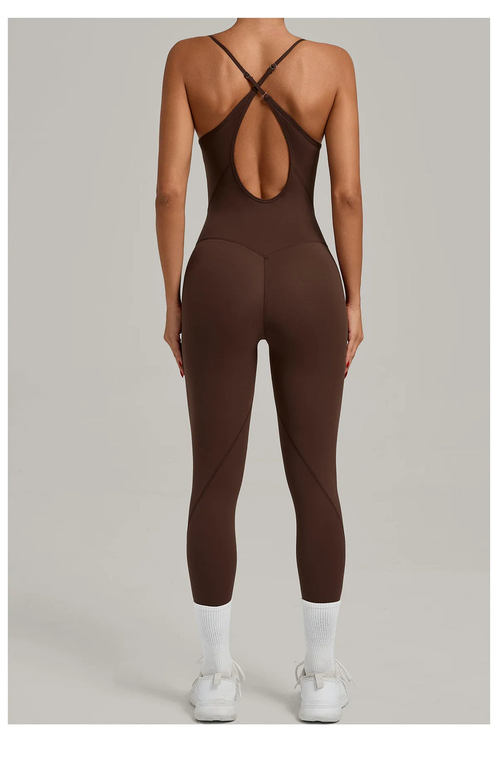 Women's Cross Strap Yoga Jumpsuit - Adjustable Workout Bodysuit, Butt Lifting Tight Gym Wear, Running & Fitness Onesie