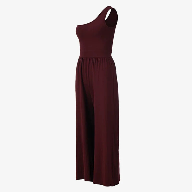 Sexy Women's Yoga Jumpsuit Quick-drying with Chest Pads High-waisted Slim Slim Bodysuit Fitness Exercise Loose Wide-leg Jumpsuit