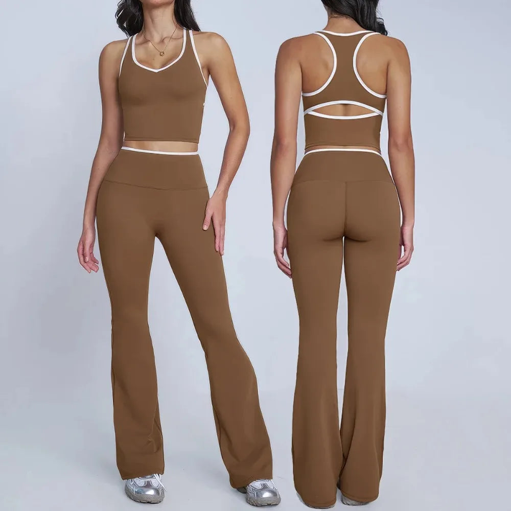 Gym Tracksuit Yoga Set 2 Pieces Workout Outfits Fitness Sportswear High Waist Leggings Sports Bra Athletic Wear Women Clothes