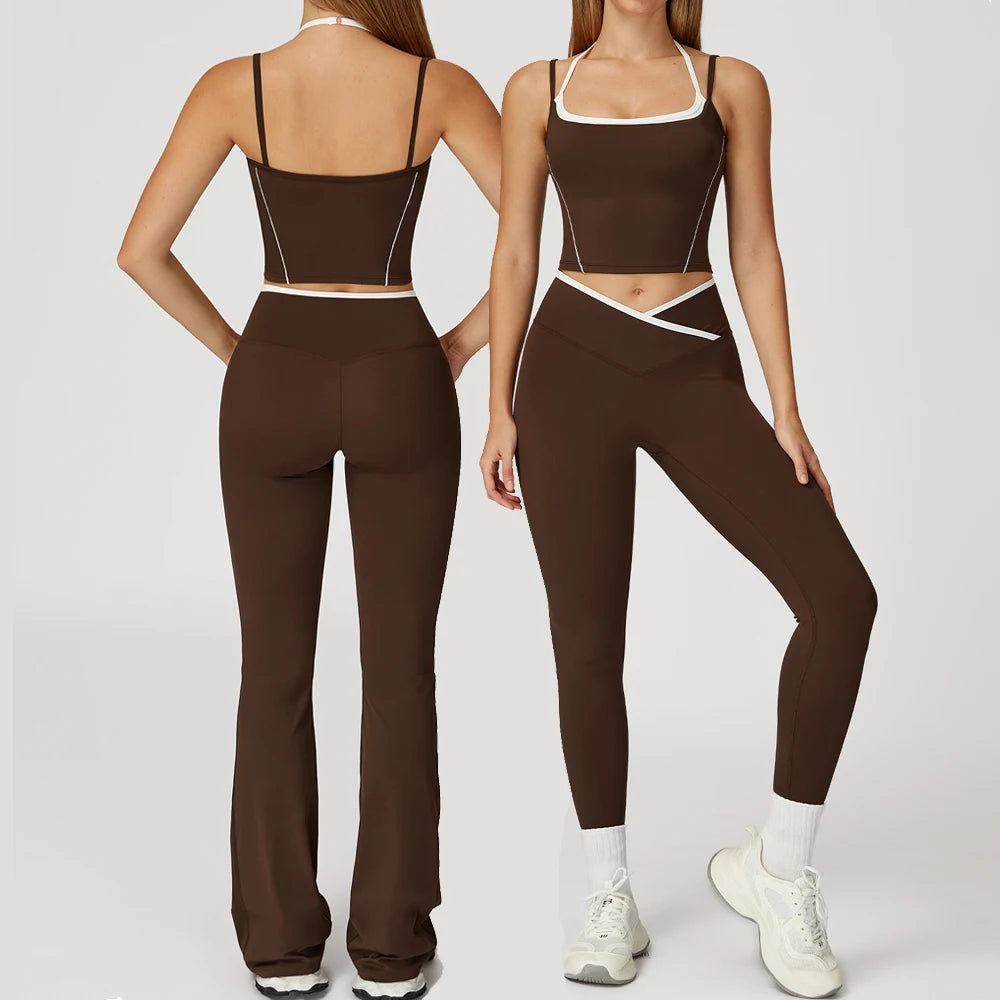 Yoga Set 2PCS Gym Workout Clothes for Women Gym Clothing Push Up Bra High Waist Leggings Sexy Fitness Sportswear Sports Suits