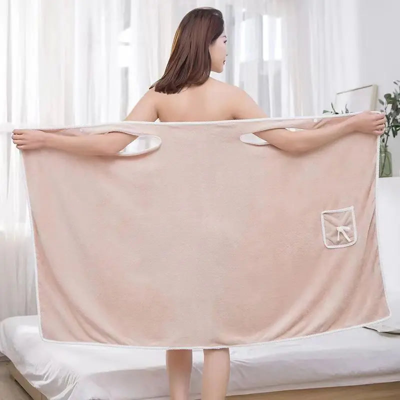 80*133Cm Womens Bath Towels Girls Wearable Fast Drying Bathing Beach Spa Bathrobes Wash Clothing Shower Bath And Gym Towel
