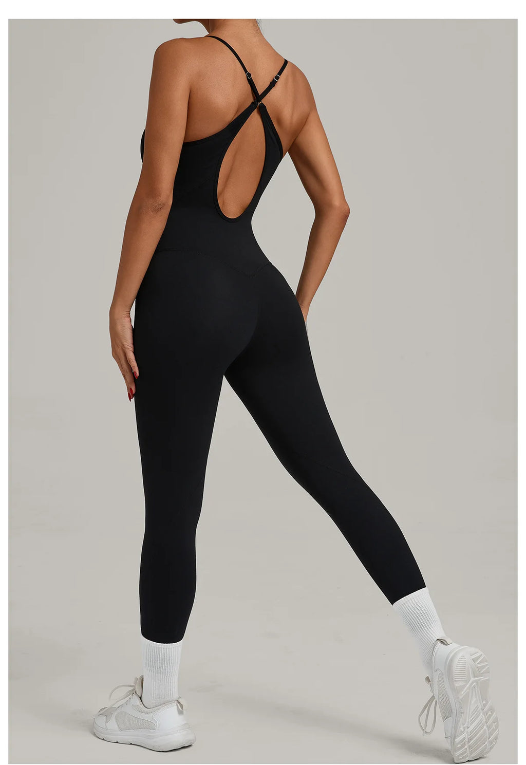 Women's Cross Strap Yoga Jumpsuit - Adjustable Workout Bodysuit, Butt Lifting Tight Gym Wear, Running & Fitness Onesie