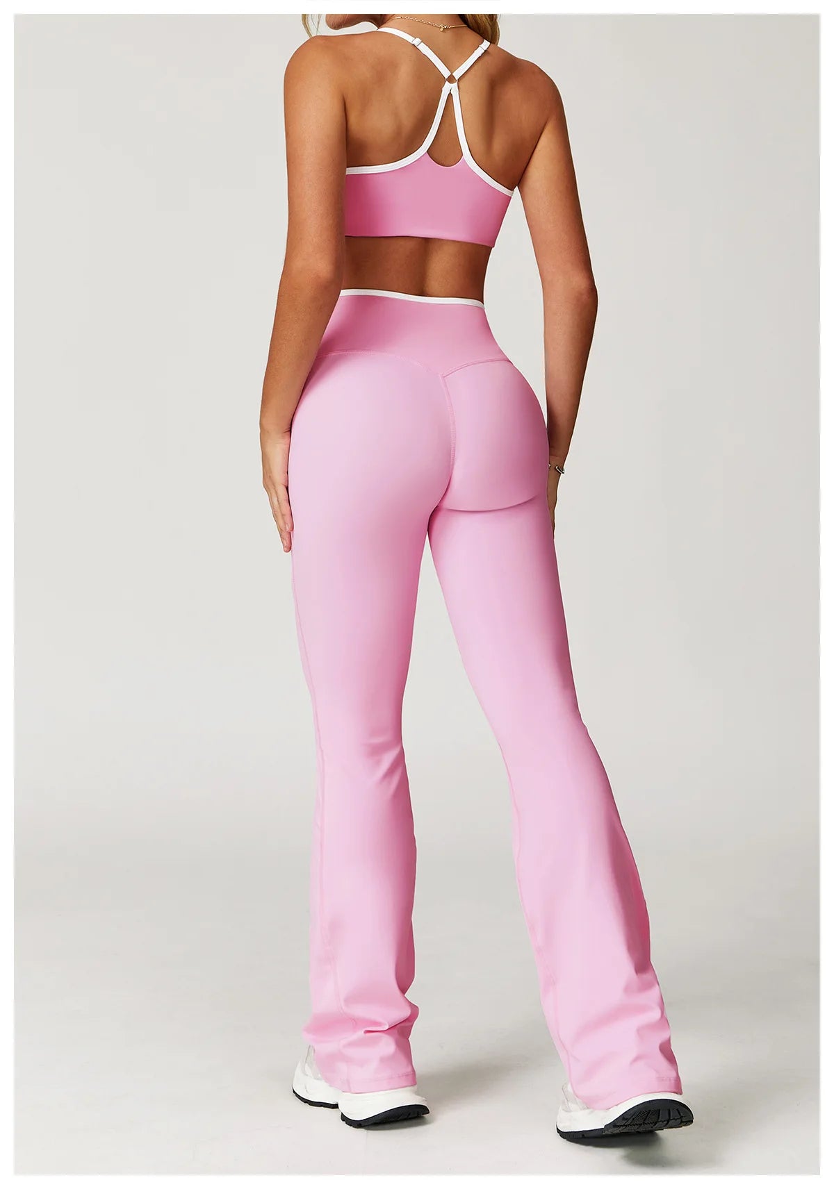 Yoga Set 2 Pieces Workout Clothes Women's Tracksuit Sportswear Gym Clothing High Waist Bell-bottoms Sexy Fitness Bta Sports Suit