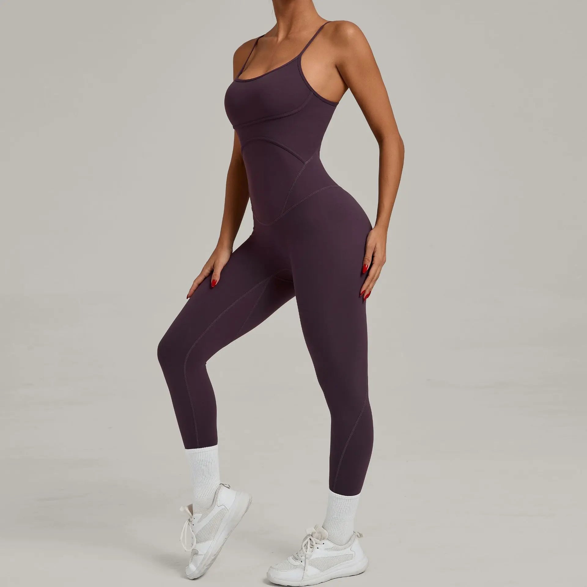 Women's Cross Strap Yoga Jumpsuit - Adjustable Workout Bodysuit, Butt Lifting Tight Gym Wear, Running & Fitness Onesie