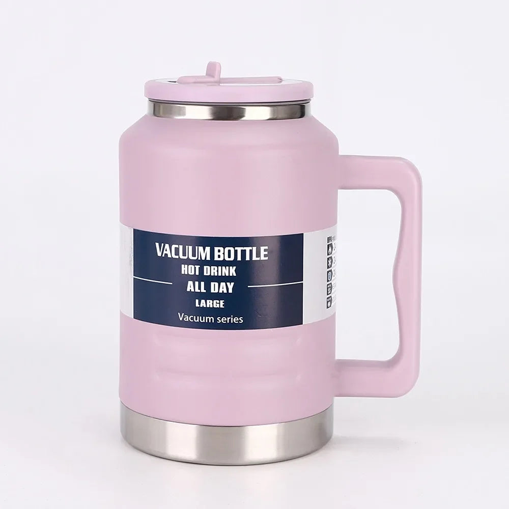 Portable Insulated Water Bottle Thickened Stainless Steel Gym Bottles Broken-resistant with Handle Drinks Bottle for Man Women